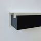 Pair of vintage wall sconces, painted black and white metal, Sweden 1970.