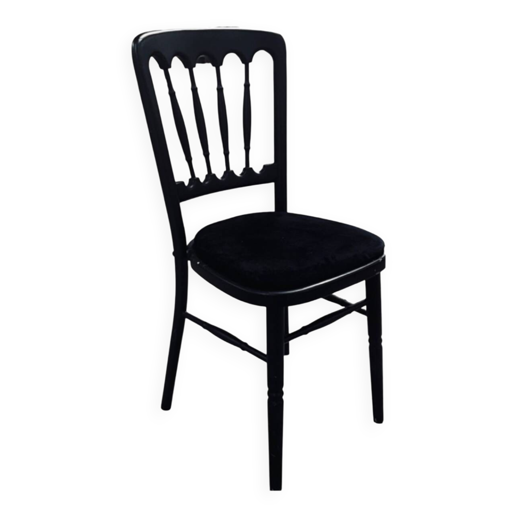 Chaises Napoléon en bois massif et velours