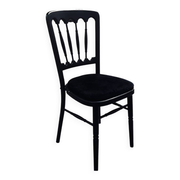 Chaises Napoléon en bois massif et velours