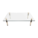 Mahogany coffee table bronze glass signed Garouste & Bonetti 1995