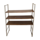 Ancienne étagère String marron et doré, années 60