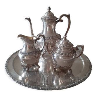 Silver metal coffee service