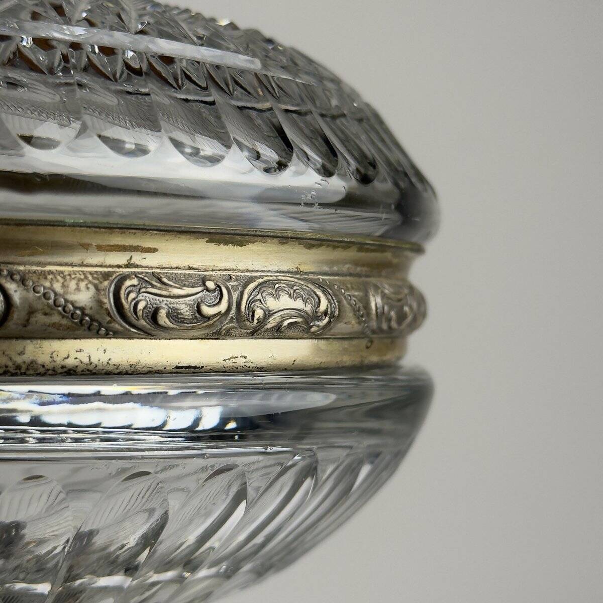 Antique glass bowl with a bronze base, Italy, 1920s