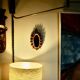 Vintage cabochon mirror by georges pelletier for la roue vallauris 1950