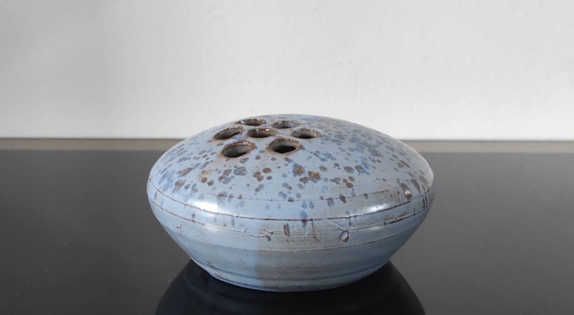 Vintage stoneware glazed pebble vase