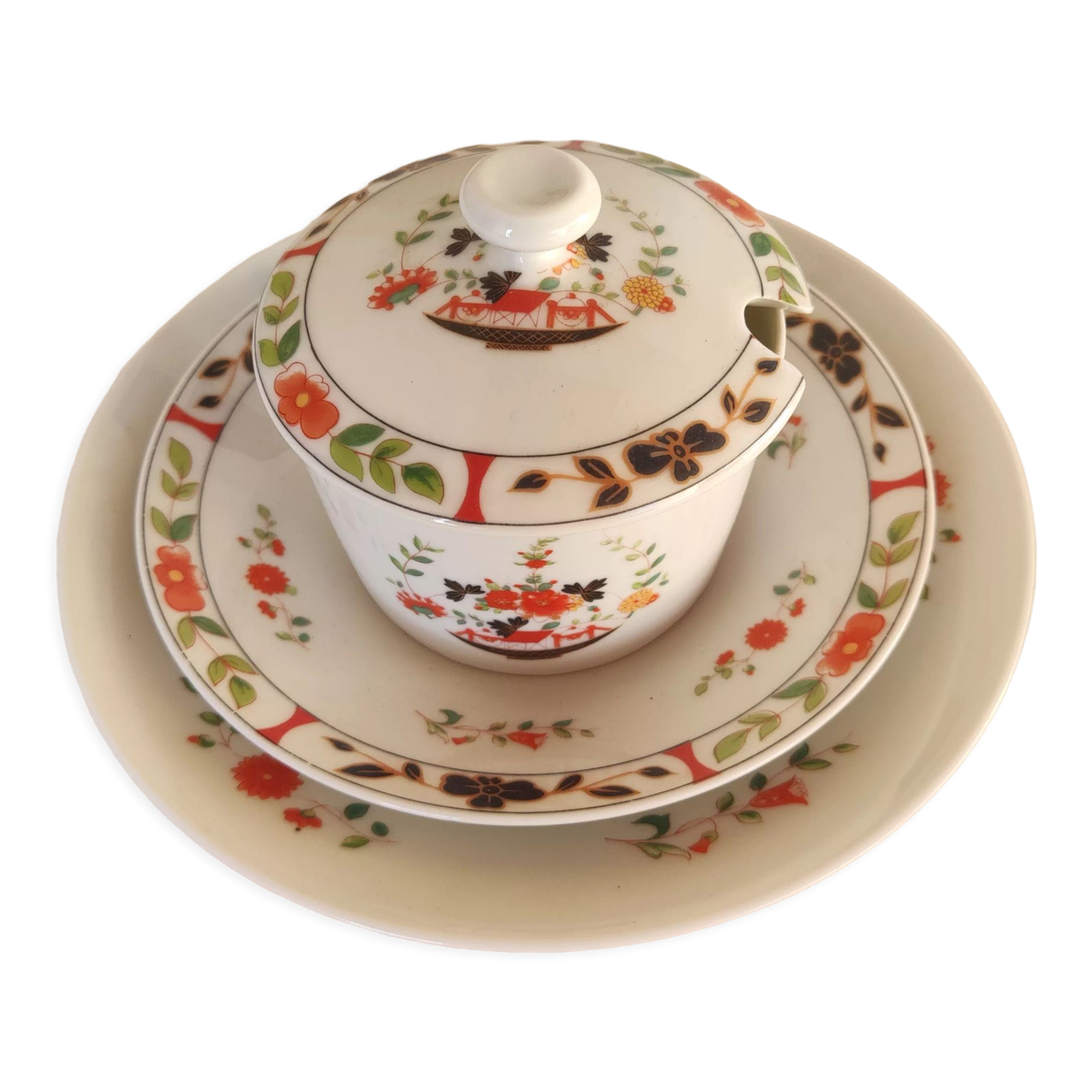 Art Deco Saucière - in Limoges-Giraud porcelain. 1930