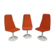3 Vintage swivel tulip chairs