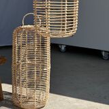 Small lantern-shaped rattan suspension H35 D15