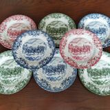 8 Johnson Bros "Coaching Scenes" English dessert plates