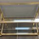Television storage unit hi-fi video metal gold glass Pierre Vandel Paris 1970