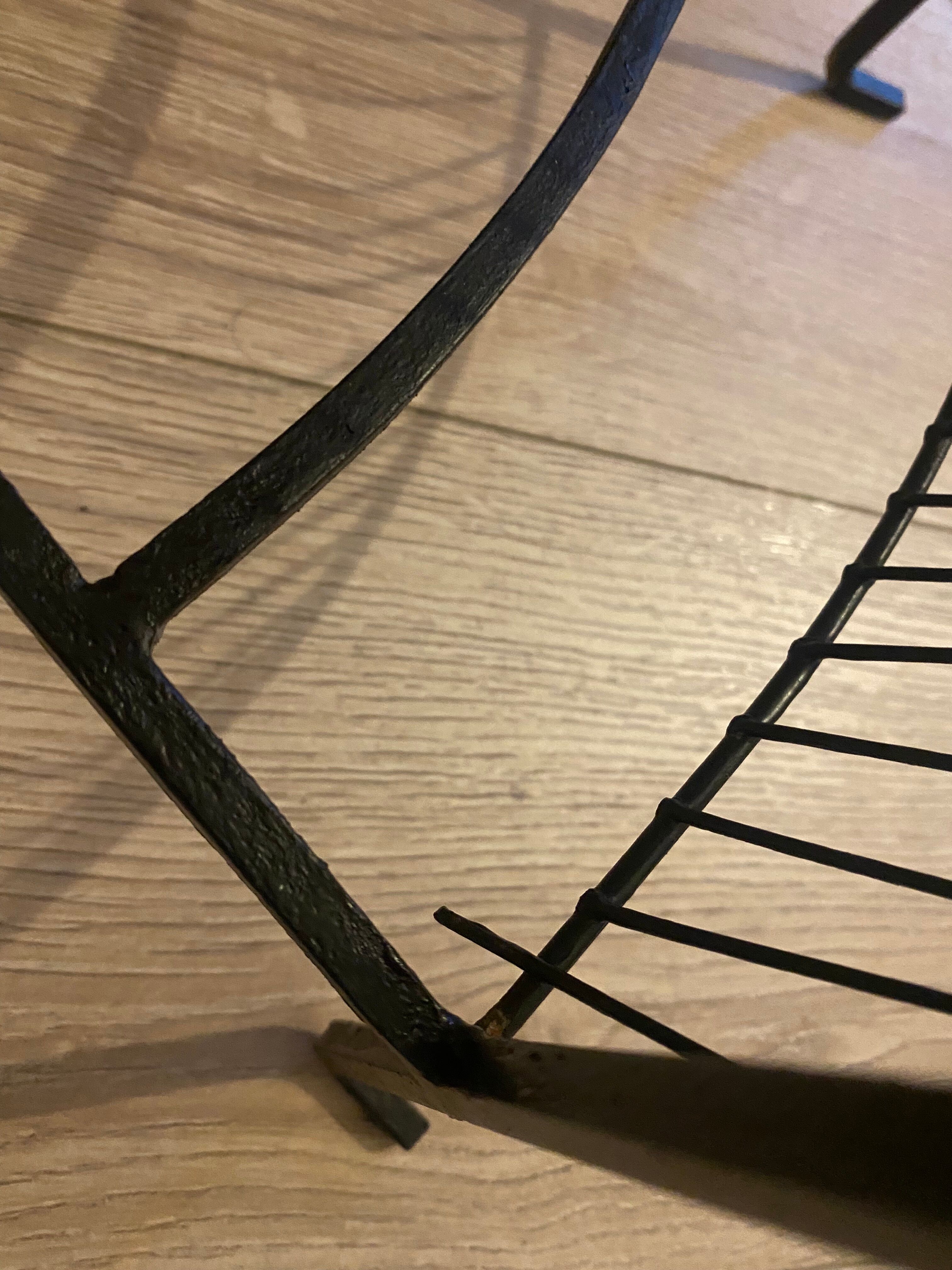 Vintage wrought iron corner shelf