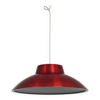 1960s Red metal hanging lamp by Lyfa, Denmark