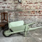 Antique wooden wheelbarrow