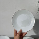 10 assiettes à dessert en porcelaine de Limoges blanches