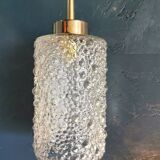 Vintage 60s brass pendant lamp with transparent glass bubbles