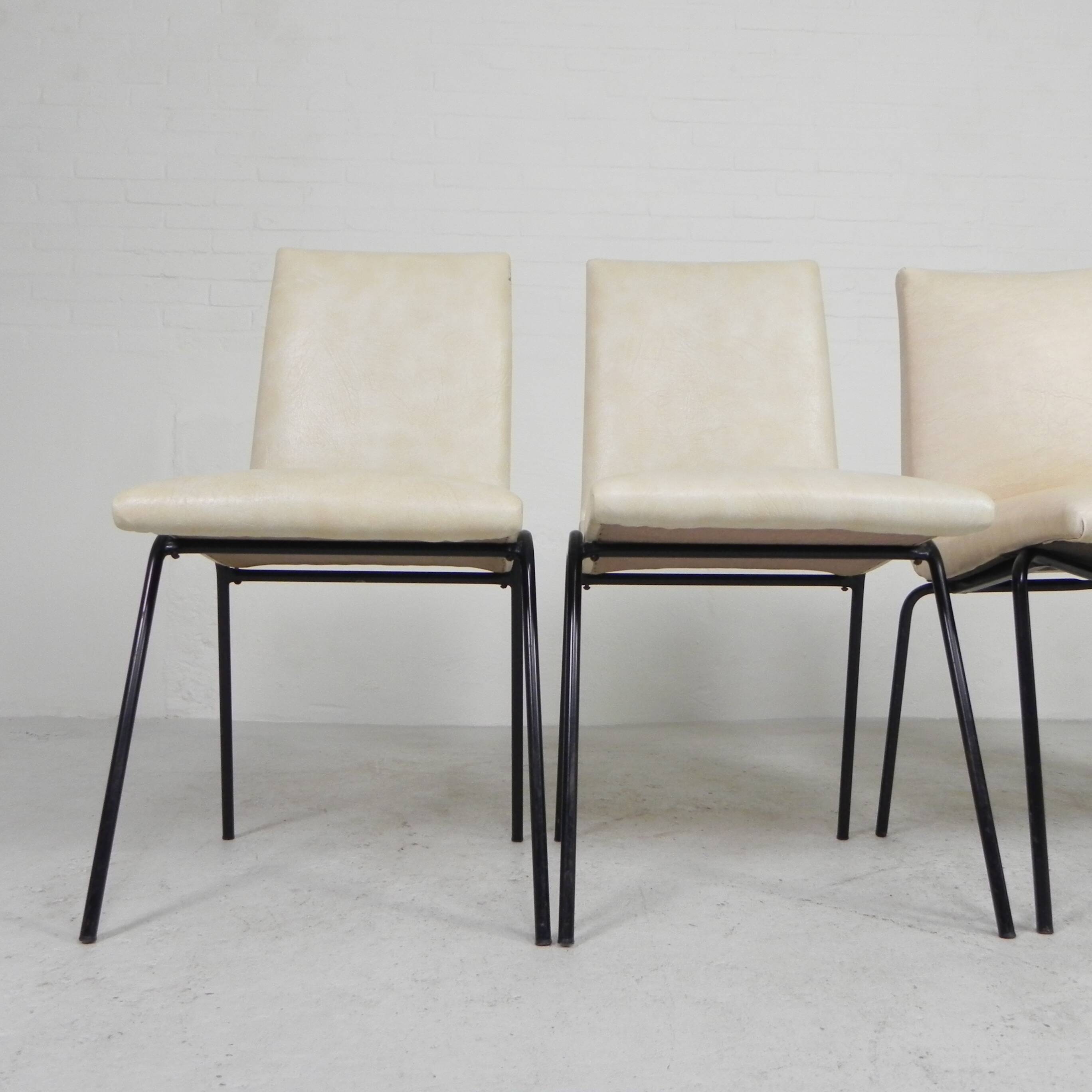 Set of 4 Meurop chairs by Pierre Guariche, 1950s
