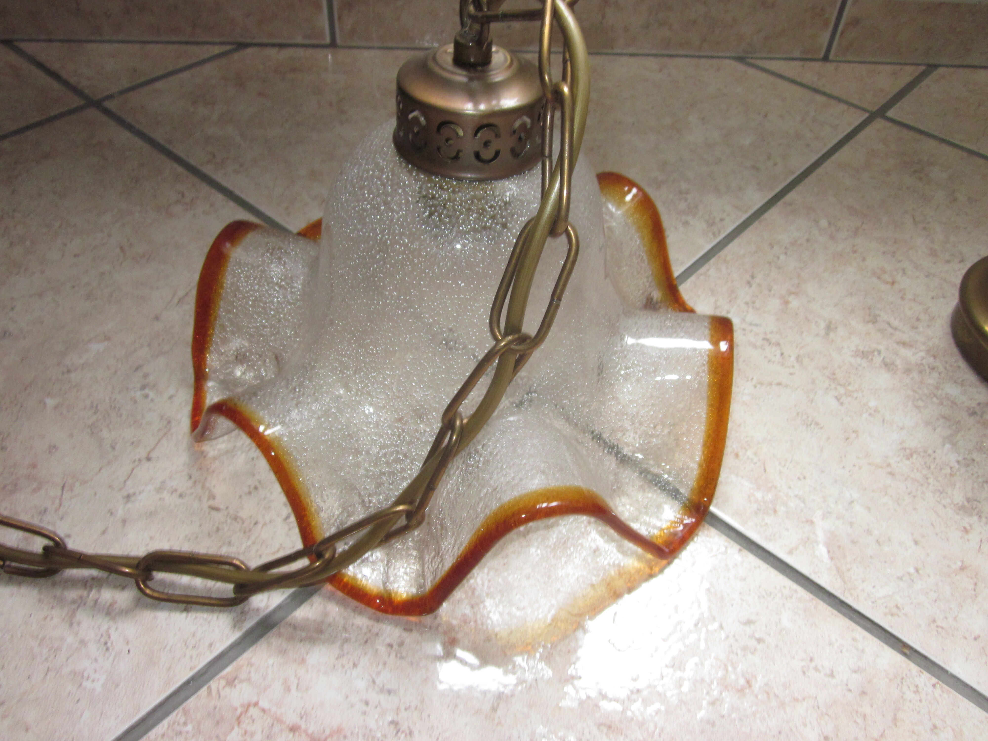Granite glass hanging lamp