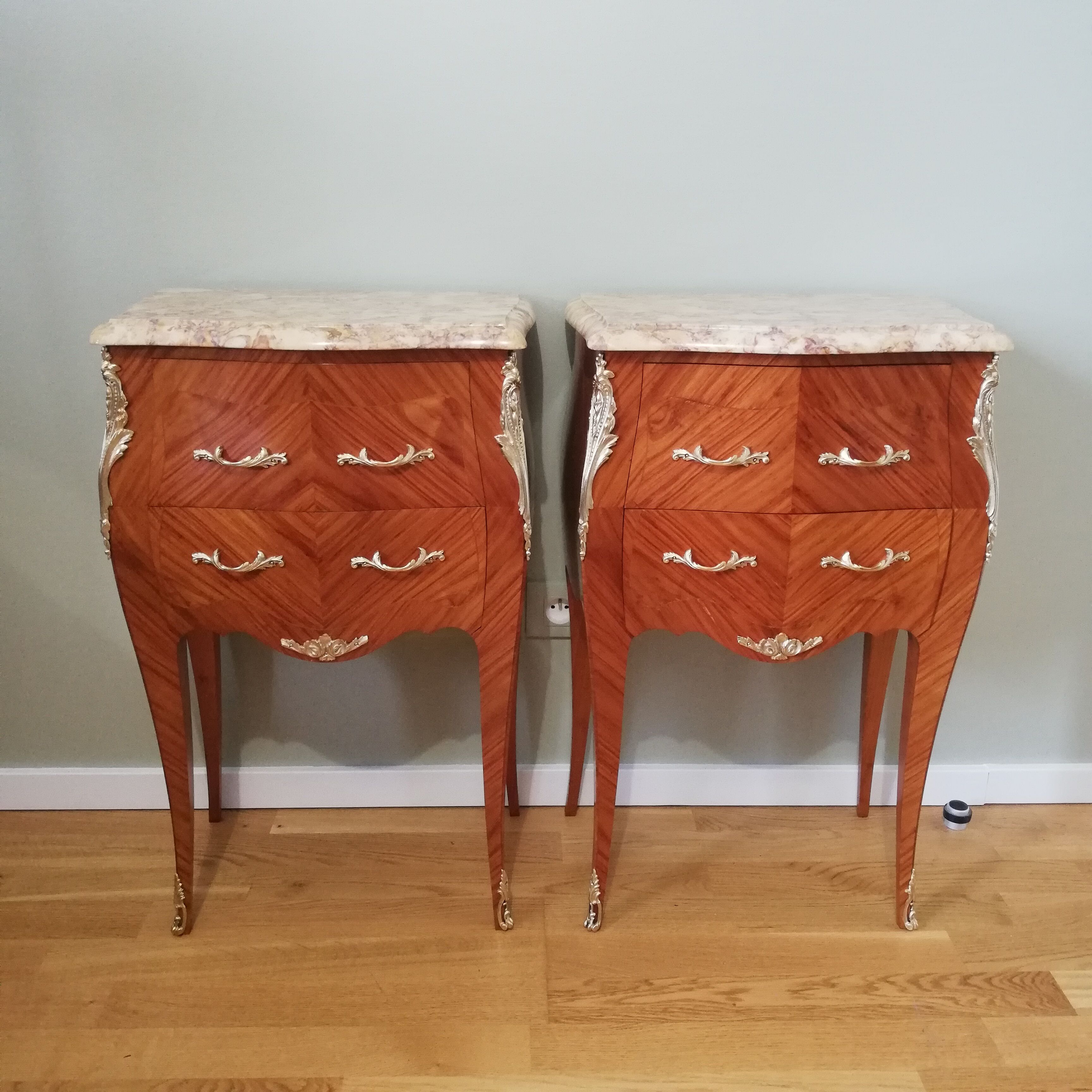 Pair of bedside tables in the form of a Louis XV style tomb