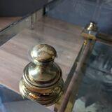 Designer coffee table in plexiglass and brass from the 70s DLG Maison Charles