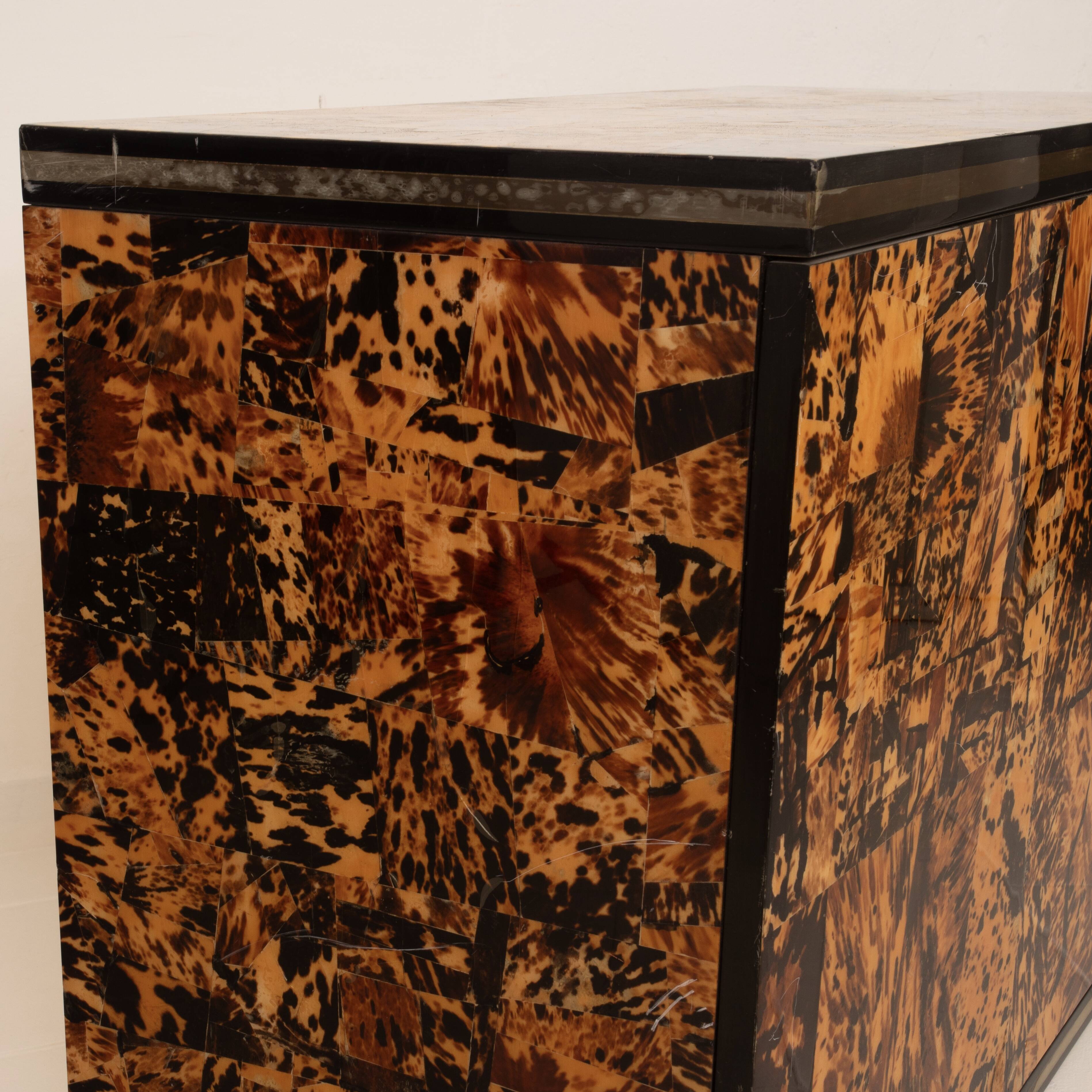 Unique Tortoiseshell Cabinet by Roberto Jodice for Ottini Milano 1974
