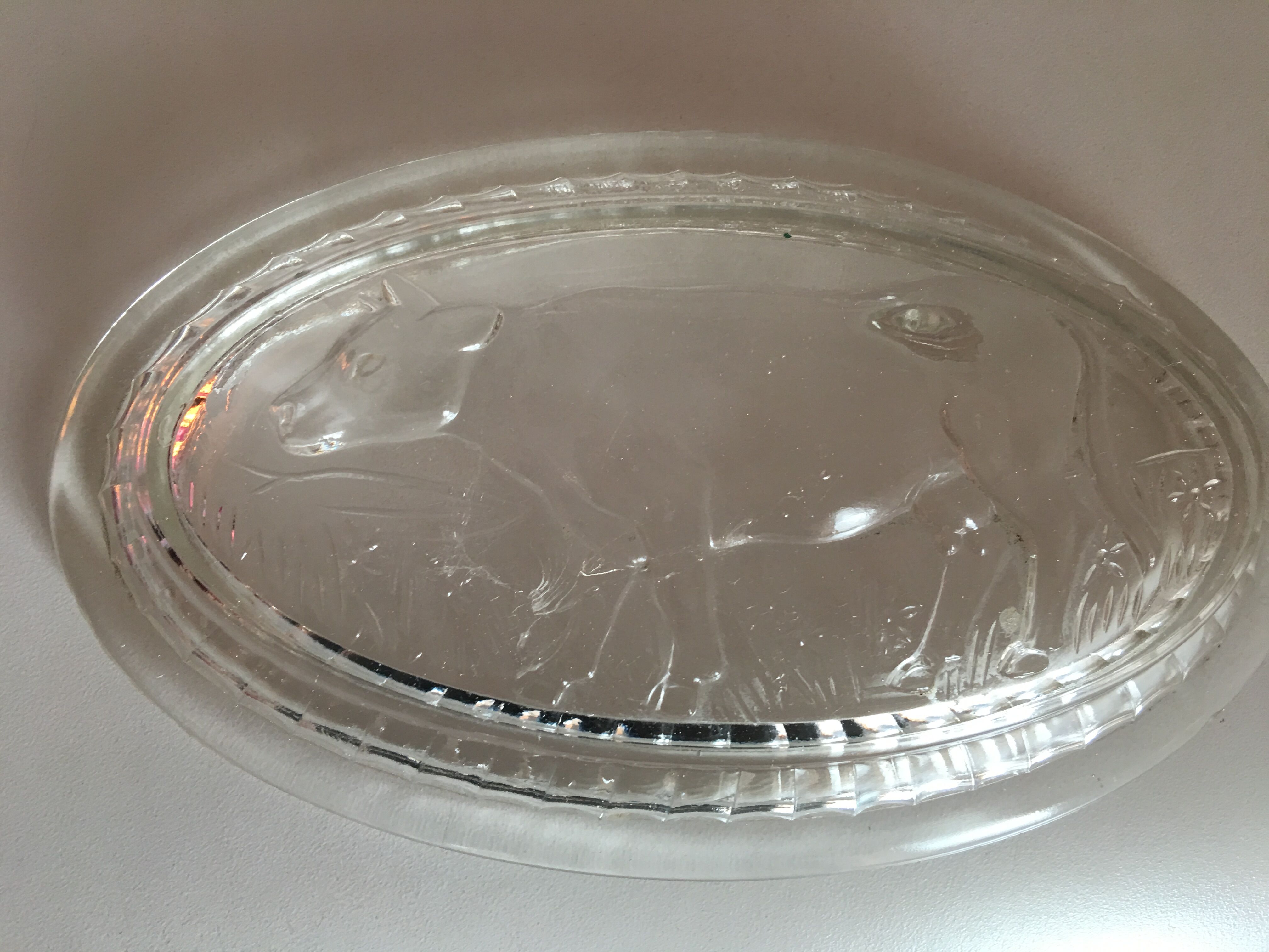 Butter glass cow motif 1950/60