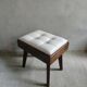 Tabouret en bois et Skaï, vers 1960, scandinave