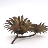 Brutalist brass sunflower sculpture, 1950s