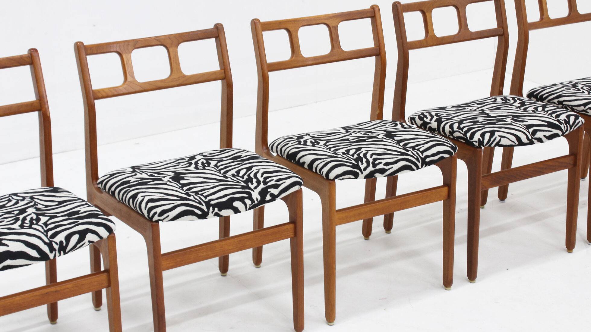 Chaises de salle à manger vintage en teck, style années 1960, lot de 5