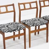 Chaises de salle à manger vintage en teck, style années 1960, lot de 5