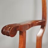 Antique Queen Anne armchair in mahogany and leather