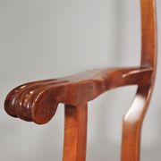 Antique Queen Anne armchair in mahogany and leather