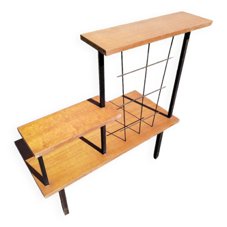 Étagère des années 50 fer et bois -