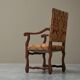 Sheep Bone Armchair in solid wood and 19th-century upholstery
