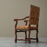 Sheep Bone Armchair in solid wood and 19th-century upholstery