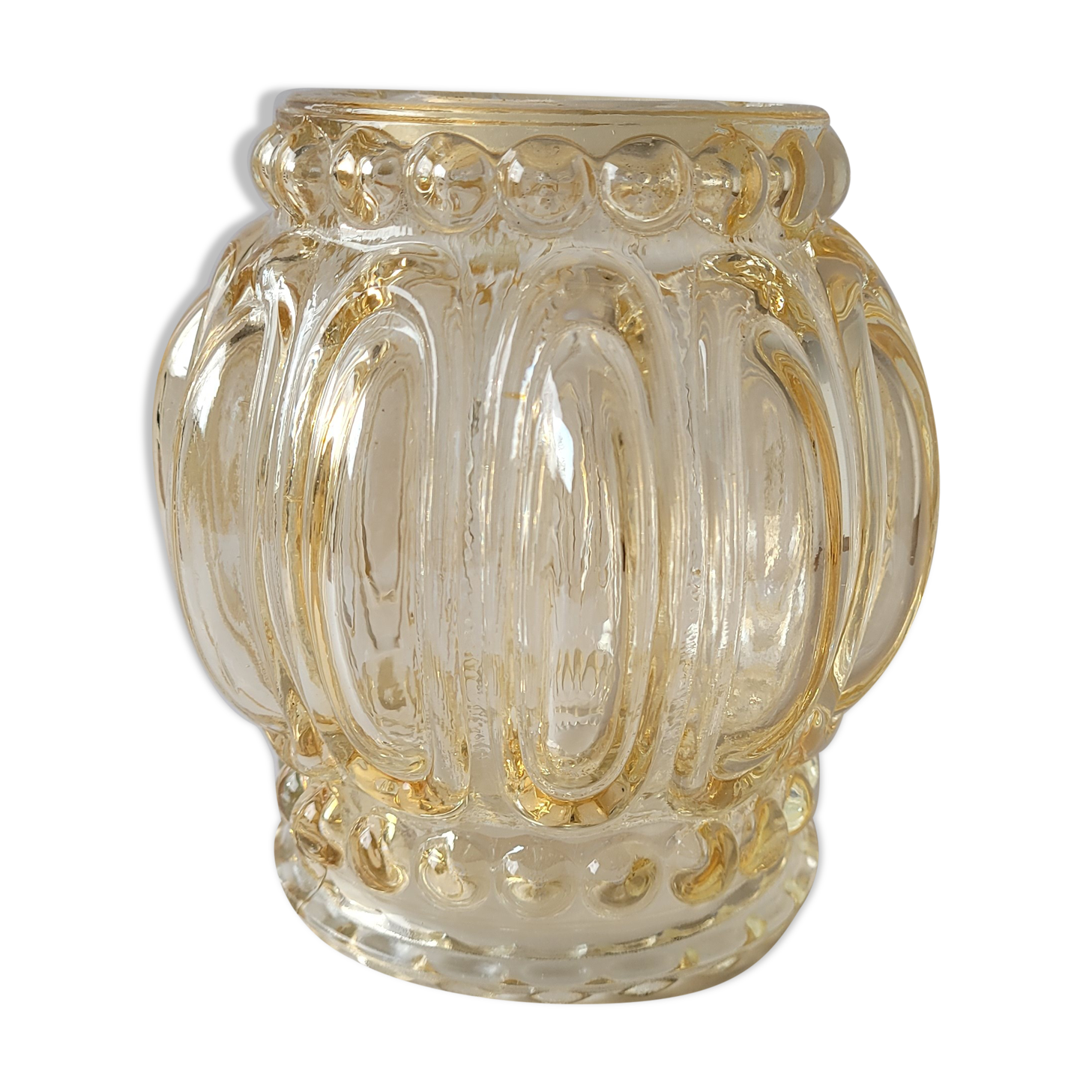 Yellow molded glass globe