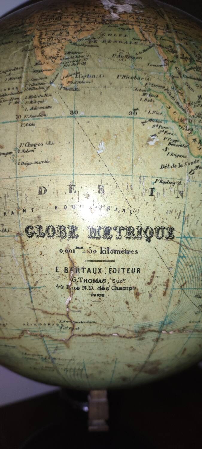 Plaster globe G Thomas late 19th