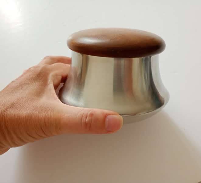 sugar bowl Remy Letang stainless steel and exotic wood