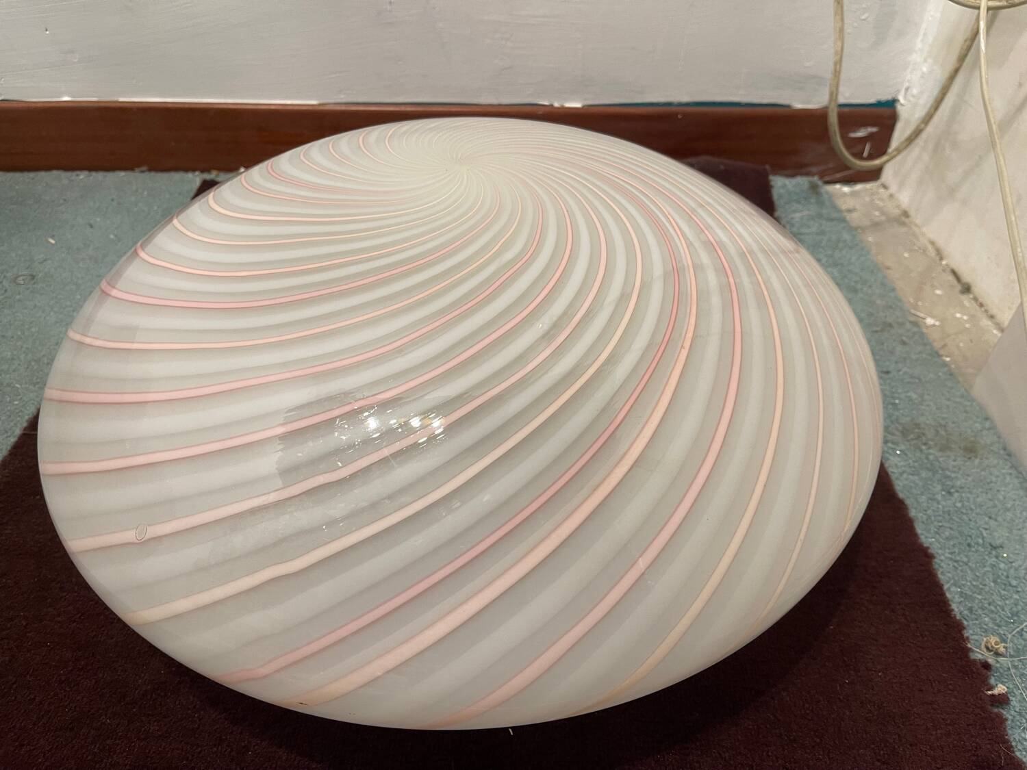 Pink Swirl Murano glass Flushmount by Venini