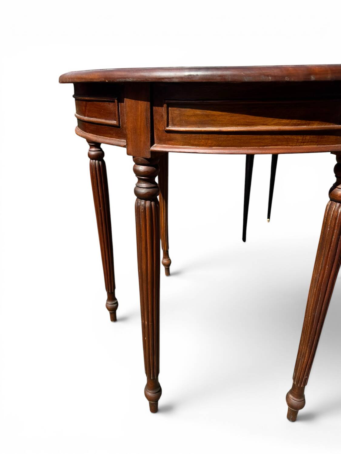 Small demi-lune console – solid mahogany – Louis XVI style