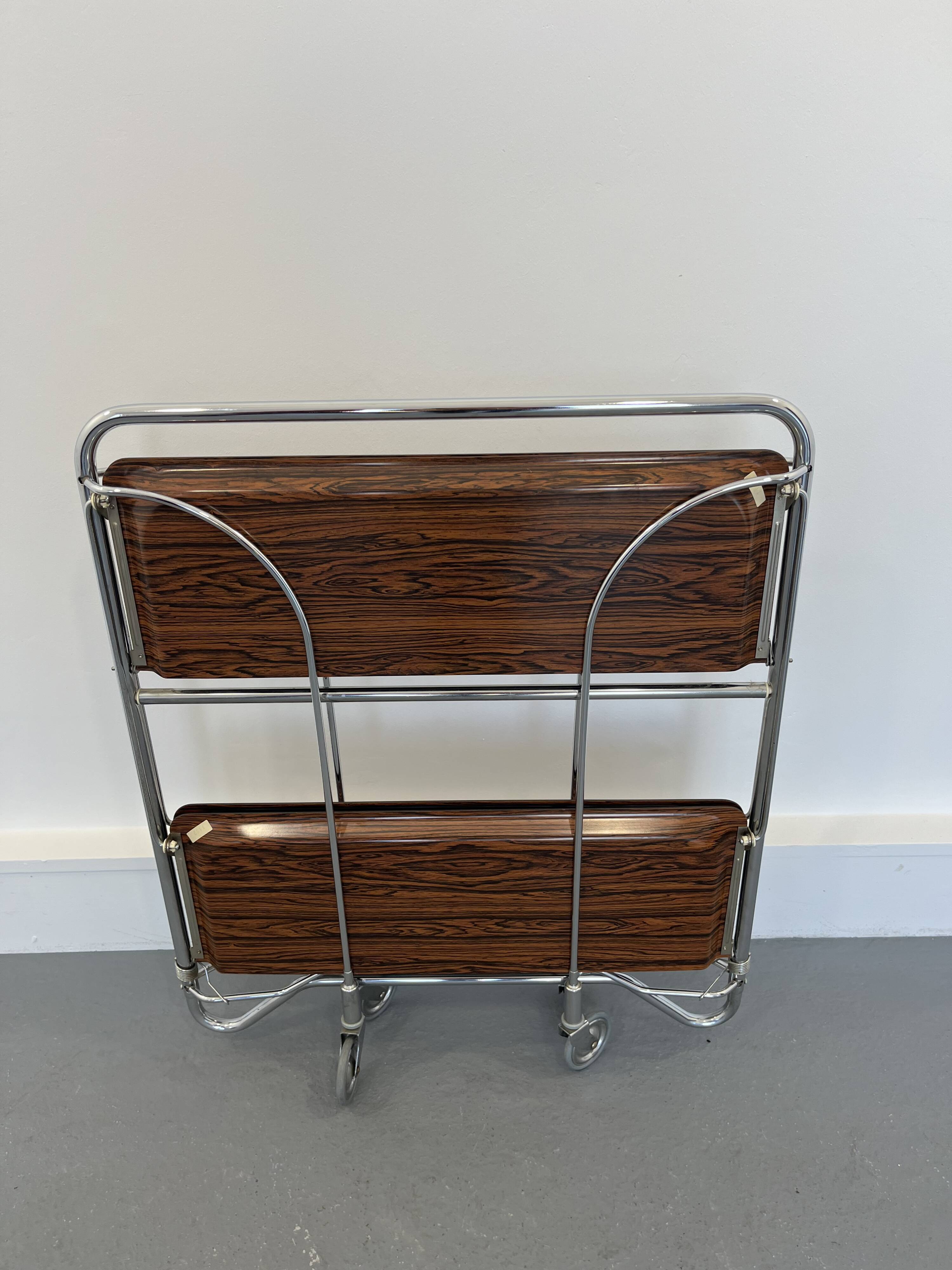 Mid-century foldable serving trolley from bremshey solingen,1960s