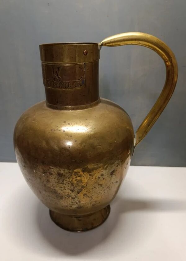Jarre à anse en laiton - Fabrication hollandaise ancienne - belles inscriptions