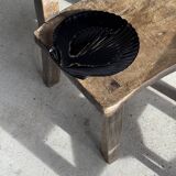 Pair of vintage black glass shell dishes D32 and D26