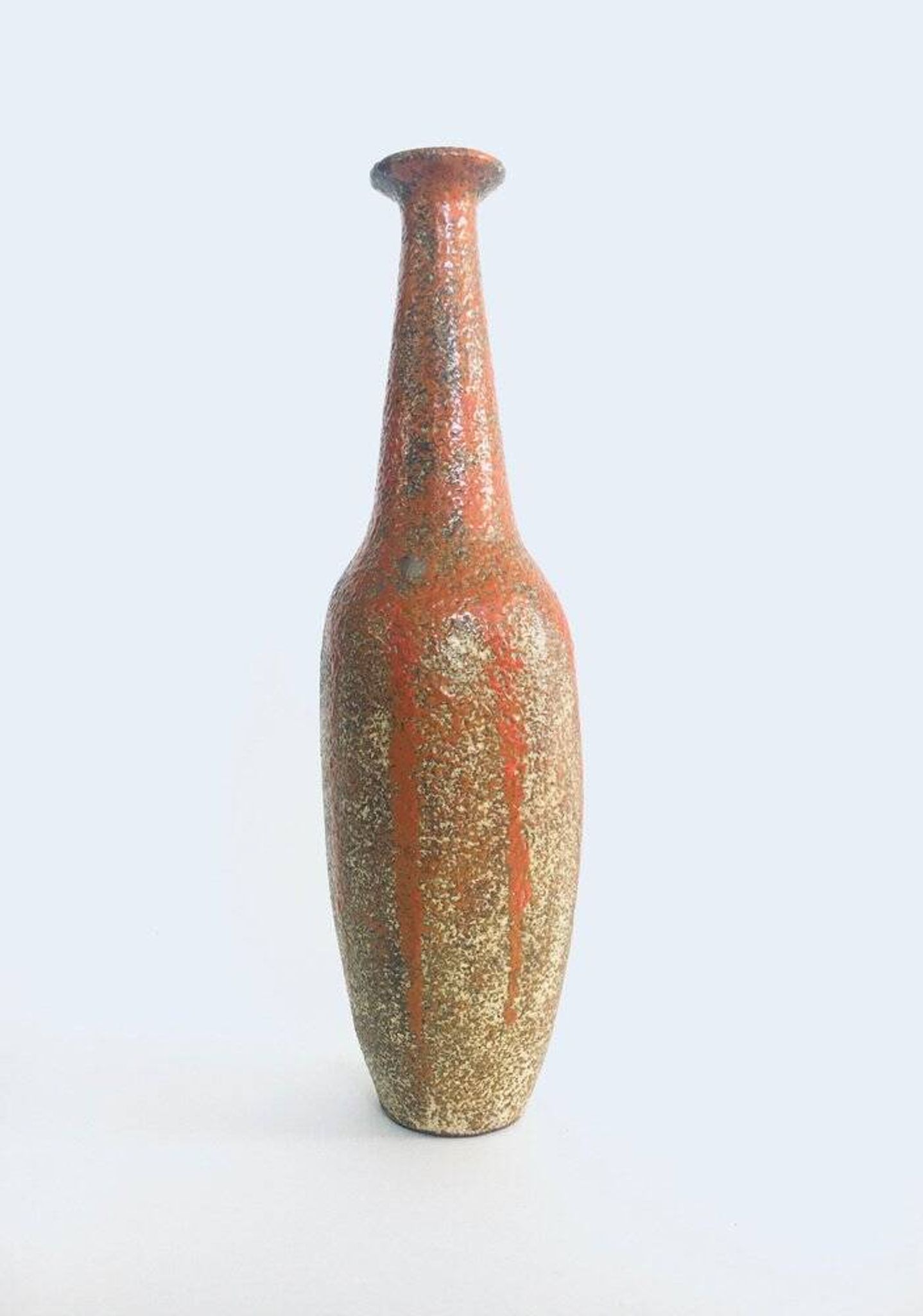 Mid-century Studio Pottery Tall Thick Glazed Vase, 1960s