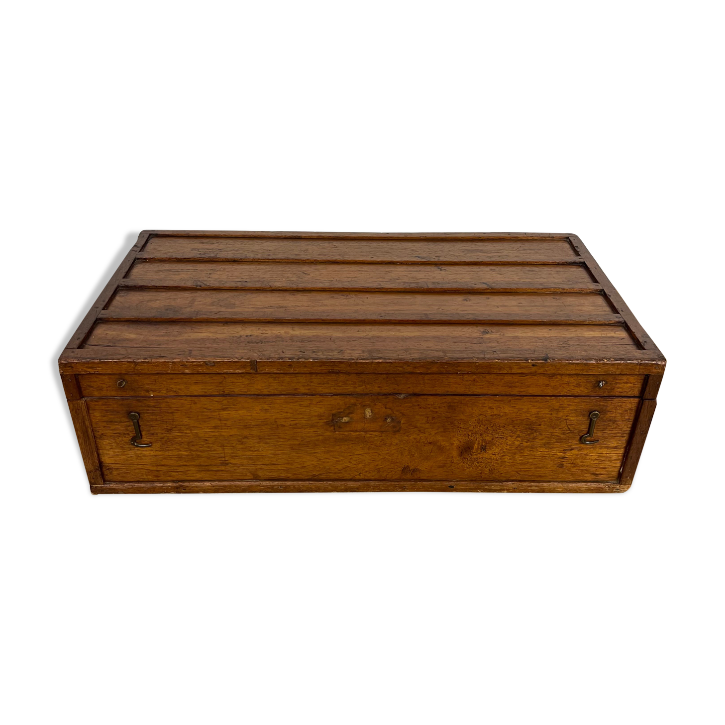 Old wooden travel chest