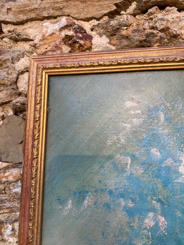 Huile sur toile fleurs G de Marco 50X60