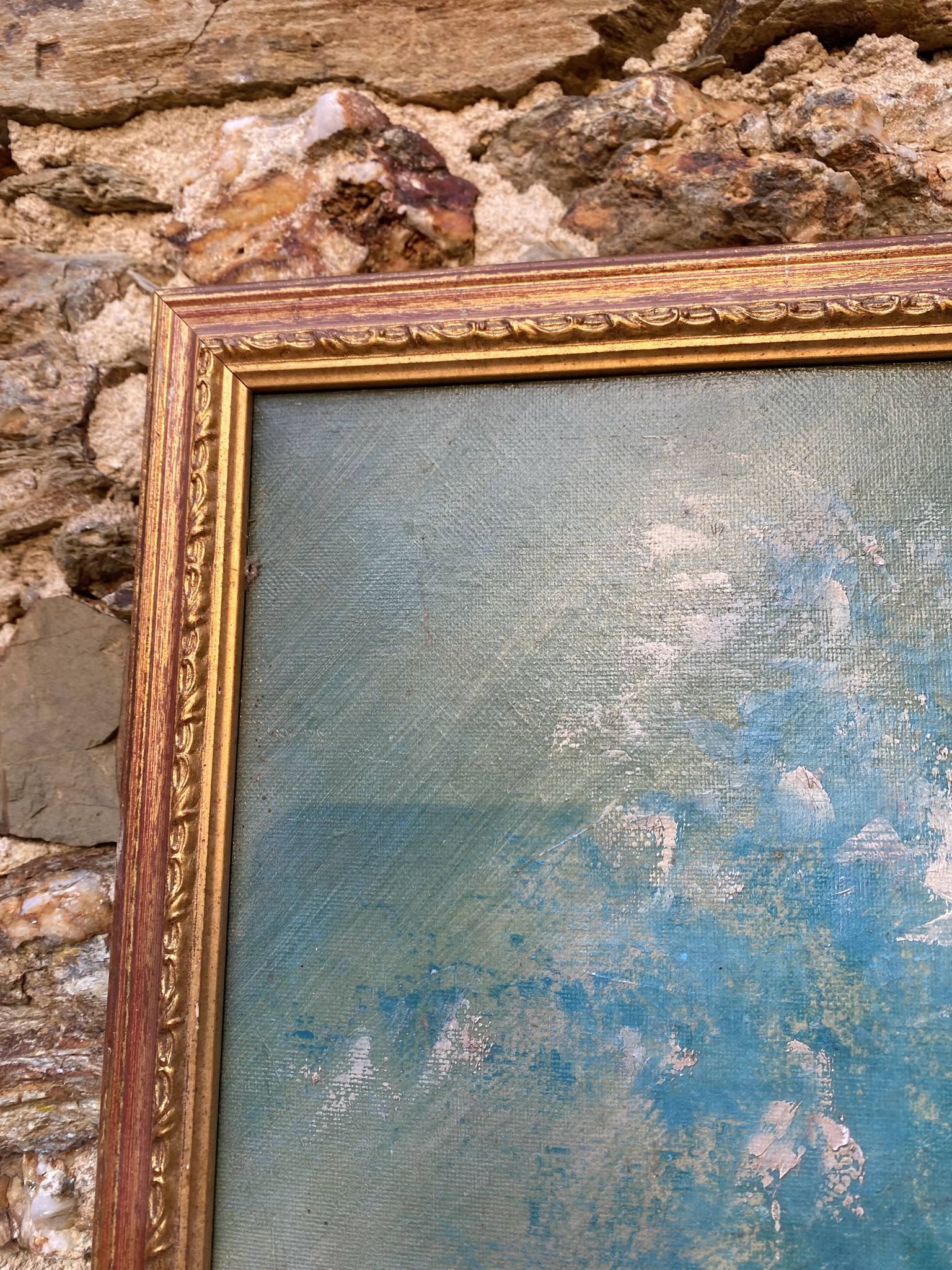 Huile sur toile fleurs G de Marco 50X60