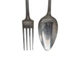 Antique Dutch Silver Fork And Spoon From Kempen, early 1900s