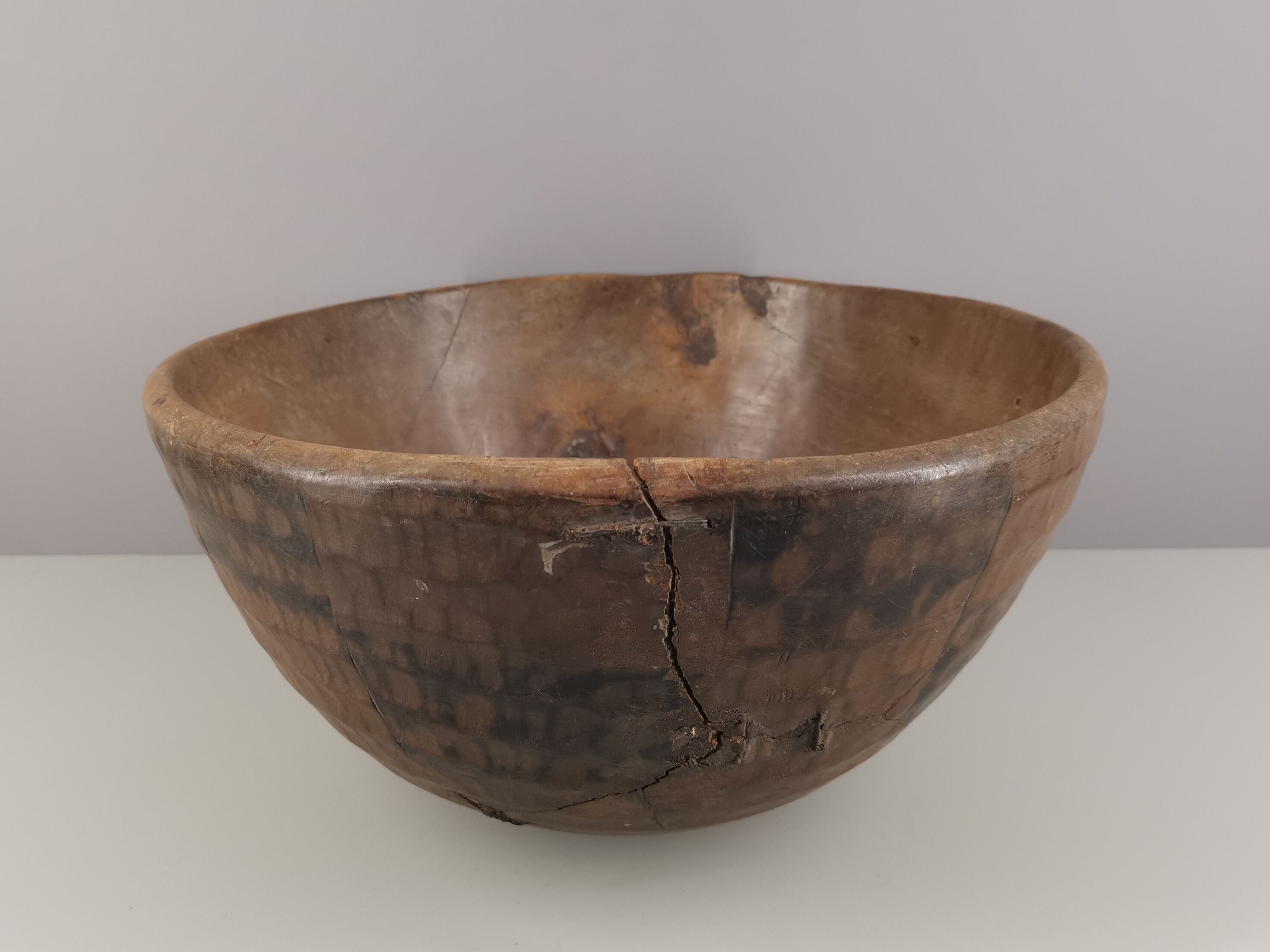 Ancient peulh calabash african art primitive arts vintage / africa / mid-century