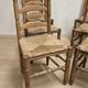 Set of 6 vintage wooden ladder-back dining chairs with woven seats