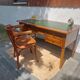 Green leather top desk